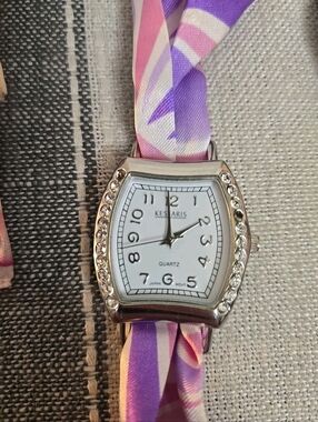 Kessaris Girls Quartz Watch with 3 Changeable Soft Bands (Missing 2 Stones)
